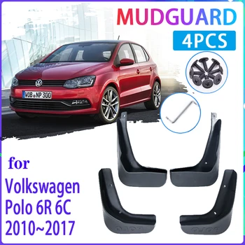 4 VNT Automobilių MudFlaps Volkswagen VW Polo 6R 6C 2010~2017 Mudguard Splash Apsaugai Sparnas Auto Priedai