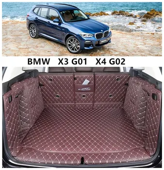 BMW X3 G01 G02 X4 2018 2019 2020 2021+ Visą Galiniai Kamieno Plokštelės Įdėklo Krovinių Kilimėlis Grindų Raštas Pėdos Padas Kilimėliai