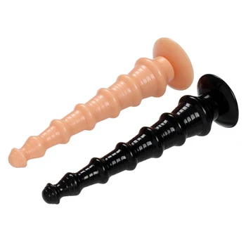 35cm Spiralinis modelis silikono analinis kaištis didžiulis Juodas penis Analinis žaislai Butt plug Seksualus parduotuvė žaislas, skirtas poros BDSM Priedai Ass 18+