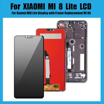 Už Xiaomi 8 lite LCD Jutiklinis Ekranas skaitmeninis keitiklis Asamblėjos Xiaomi Mi8 Lite Ekranas su Rėmo Pakeitimo Mi 8X