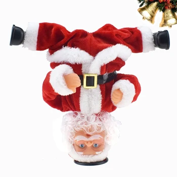 Pliušinis Šokių Kalėdų Senelio Lėlės, žaislai, Kalėdų Dekoracijos, Elektros Handstand nugara stunt su Muzika, Vaikų Žaislai, Papuošalai Naujas
