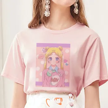 Vasaros 2020 Naują Atvykimo Mielas Sailor Moon Anime Spausdinti Moterų Marškinėlius Japonijos Drabužius Harajuku Kawaii moteriški Marškinėliai Mados Viršūnes