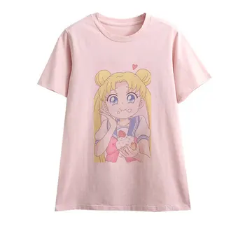 Vasaros 2020 Naują Atvykimo Mielas Sailor Moon Anime Spausdinti Moterų Marškinėlius Japonijos Drabužius Harajuku Kawaii moteriški Marškinėliai Mados Viršūnes