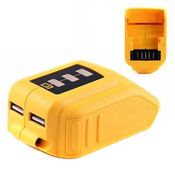 Nešiojamas USB Keitiklis Įkroviklis DEWALT 14.4 V 18V 20V Li-ion Baterija Konverteris USB Įrenginio Įkrovimo Adapteris