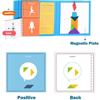 Magnetinio Montessori Dėlionės Speelgoed Tangram Abėcėlė Gyvūnų Nešiojamų Magnetinis Knygų Vaikams Geometrinės Formos Švietimo Žaislas