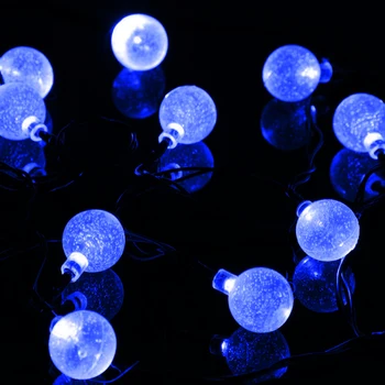 Saulės energija Varomas Led Lauko String Žibintai 6M 30LEDs Crystal Ball Pasaulio Pasakų Juostelės Žibintai, Išorės Sodo Kiemo Šalies Kalėdų