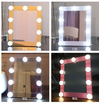 Karšto pardavimo Tuštybės Apšviesta Holivudo Makiažo Veidrodėliai su Dimeris Etape Grožio Veidrodis, LED Lemputės veidrodis