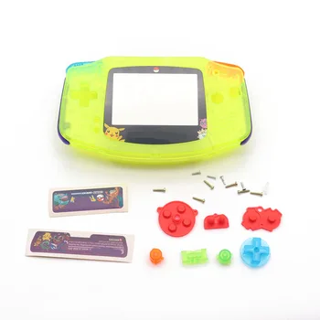 Pilnas Komplektas Būsto Shell W/ Color Gumos Pagalvėlės Mygtukas Ekranas Objektyvas Klijuoti Etiketės Varžtai Game Boy Advance GBA Konsolės