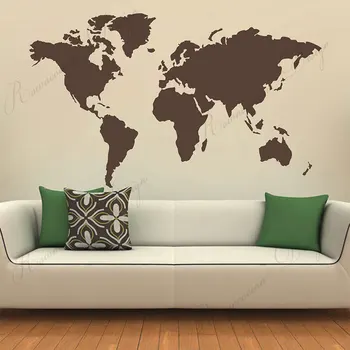 Pasaulio Žemėlapis Silueto Sienos Lipduką Vinilo Meno Namų Dekoro Gyvenimo Kambario, Miegamasis Pasaulyje Pasaulio Žemėlapyje Sienos Lipdukai Supjaustyti Tapetai 4304