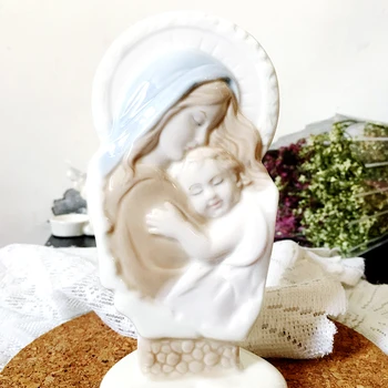 Katalikų Keramikos Mergelės Turi Jėzaus Katalikybė Stalo Ornamentas šventų Dalykų Mergelės Marijos Madona Kristaus Vaiko Aukštas 15cm