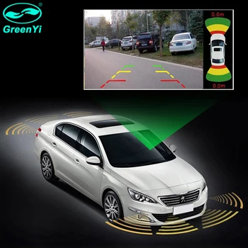 GreenYi Automobilių Parkavimo Jutikliai 8 Radarus, Vaizdo, Parkavimo Sistemos, Signalizacijos Garsiakalbis Parkavimo Pagalbos Automobilių Reikmenys Parktronic