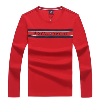TACE&SHARK Dryžuotas Siuvinėjimo Ryklys Long Sleeve T Shirts 2019 Mada Drabužiai Vyrams Laišką, vyriški T Marškinėliai Drabužių Homme 3XL