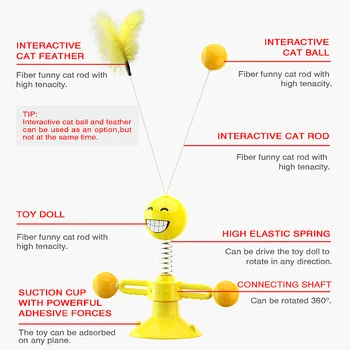 Naminių gyvūnėlių, Kačių Žaislas Augintiniui žaislai Veiduką kamuolys plunksnų Apačioje Gyvis Elastinga Katė Žaislas Naminių Reikmenys šunelis Kačiukas Interaktyvus Žaislas