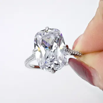 Putojantis Moterų Pažadas žiedas 925 Sterlingas sidabro 5ct Vestuvių Imituoti Deimantų Žiedai, moterų Nuotakos brangakmenio Papuošalai