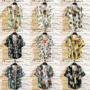 Spausdinimo Prekės 2020 Metų Vasaros Vyrų Paplūdimio Marškinėliai Mados Trumpas Rankovės Gėlių Prarasti Atsitiktinis Marškiniai Plius Azijos DYDIS M-4XL 5XL Havajų