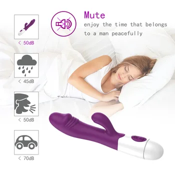 OLO USB Įkrauti Dviguba Vibracija Triušis Dildo Vibratorius G Spot Massager Makšties Klitorio Stimuliatorius Sekso Žaislai Moteris