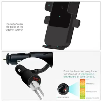 Dual USB Smart Greitas Įkroviklis Automobilių Belaidžio Įkrovimo Universalus Navigacijos Mobiliojo Telefono Laikiklis Laikiklis Stovėti iPhone Samsung Huaw