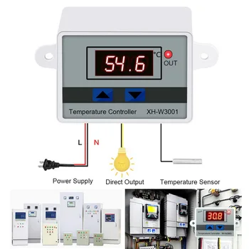 Skaitmeninis LED Temperatūros Kontrolės Mikrokompiuteris Termostato Jungiklį Termometras Inkubatorius, Vėsinimo, Šildymo NTC Jutiklis Thermoregulator