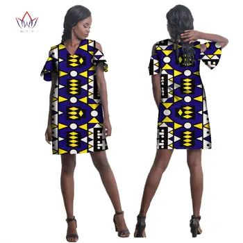 2020 Naujas Vasaros Plius Dydis Trumpos Suknelės Parduoti 6XL V-kaklo Dashiki Moterų Tradiciniai Afrikos Ankara Drabužiai Laisvi Šalies WY1881