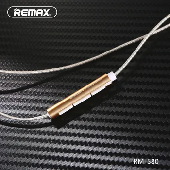 Aukštos kokybės remax RM-580 ear stiliaus high-definition mikrofono Laidą kontrolės dual active-ritė ausinės stereo muzikos telefono laisvų rankų įranga