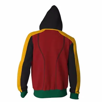 2019 Vyrų Gobtuvu Barry Damian Robin 3D Atspausdintas Hoodies Atsitiktinis užtrauktukas hoodie hip-hop viršūnes Robin Damian Wayne Zip Iki Hoodie