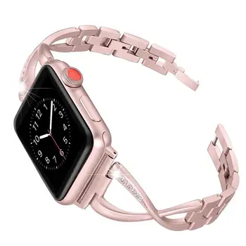 Deimantų atveju+diržu, apple watch band 44mm 40mm iwatch juosta 42mm 38mm watchband atveju+Screen Protector 