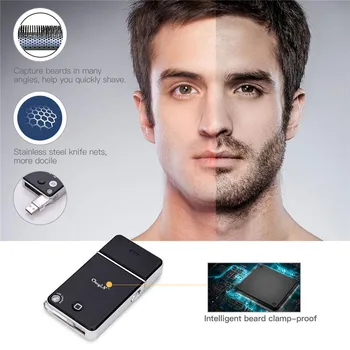 Kūrybinis Dizainas USB Įkrovimo Elektrinį skustuvą, Nešiojamų Vyrų Skutimosi Mašina Įkraunama Barzda Žoliapjovės Elektrinis Skustuvas Veido Priežiūros 31
