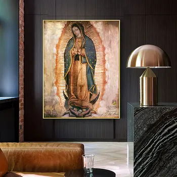 Dienos Virgin Guadalupe Meksikoje Plakatai ir Spausdina Drobė Sienos Menas Drobė Portretas Paveikslėlį Kambarį Dekoro
