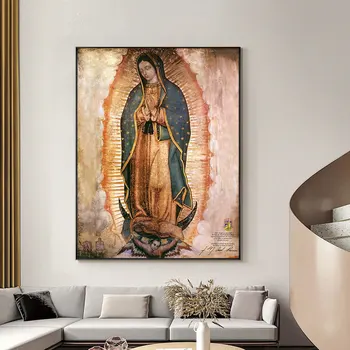 Dienos Virgin Guadalupe Meksikoje Plakatai ir Spausdina Drobė Sienos Menas Drobė Portretas Paveikslėlį Kambarį Dekoro