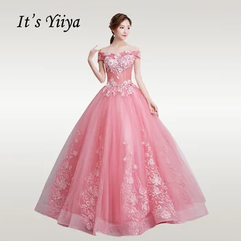 Tai YiiYa Vestuvių Suknelė Off Peties Elegantiškas Vestuvių Suknelės, Siuvinėjimo Valtis Kaklo Duobute Nėrinių Šalis Vestido de novia CH003
