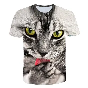 Mados 2020 Naujas Cool T-shirt Vyrai/Moterys 3d Marškinėlius Spausdinti dvi katės trumpomis Rankovėmis Vasaros Viršūnes Tees marškinėliai Male S-6XL