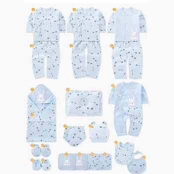 22 Gabalus Kūdikių drabužių Rinkinys Naujagimiui Drabužiai, Marškinėliai Antklodė Baby Medvilnės kelnės, marškinėliai, seilinukai 0-3 Mėnesių Komplektai