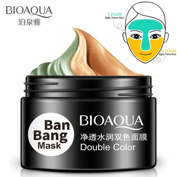 BIOAQUA Ban Bang dviejų Spalvų Veido Kaukė Drėkinamasis Kremas veidui Gilaus Valymo Odos Porų Spuogai Blackhead Gydymas, Veido Priežiūra