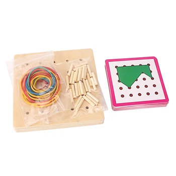 Kūdikių Montessori Jutimo Žaislas Geometrinių Formų Medienos Nagų Valdybos Mediniai Susietas su Guminiais Ikimokyklinio Mokymo Žaislai Vaikams Dovanų