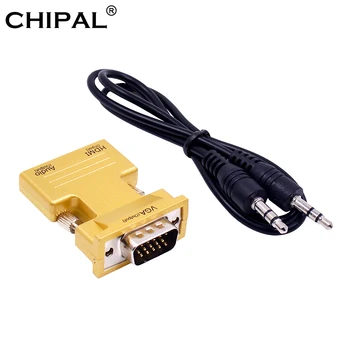 CHIPAL Mini HDMI2VGA Adapteris HDMI į VGA Konverteris su Garso Kabelis PS3 Desktop Laptop STB 1080P HDTV Ekranas Projektoriui