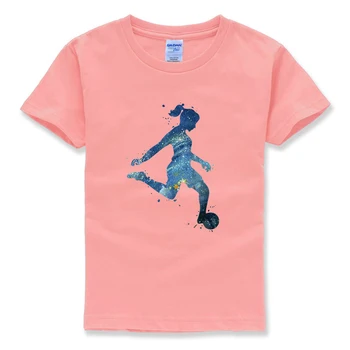 Mergina Futbolo Žaidėjas Akvarelė Vaikiški marškinėliai Sporto Vaikai Asmeninį