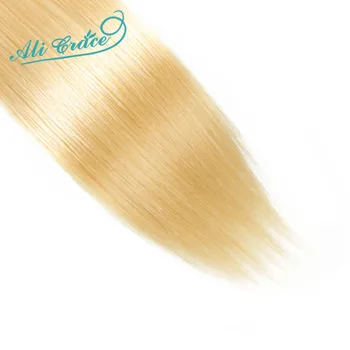 Ali Malonės Plaukų Brazilijos Tiesiai Spalva Šviesūs #613 Remy Žmogaus Plaukų Audimo 3 Ryšulius Susitvarkyti Plaukų Priauginimas