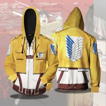 Hoodie Megztiniai Striukė Ataka Titan 3D Spausdinimo Uniformas, Anime Cosplay Kostiumų Vyrų, Moterų Topai 2020 Naujas