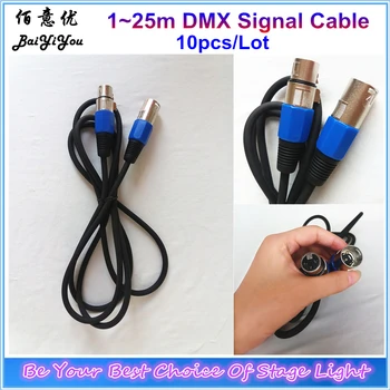 Greitas Pristatymas 1~25m 3 Pin DMX Signalo Kabelį Scenos Šviesos DMX512 Kabelis PAR Juda Galvos Poveikį Šviesos Signalo Ryšio Kabelis DMX