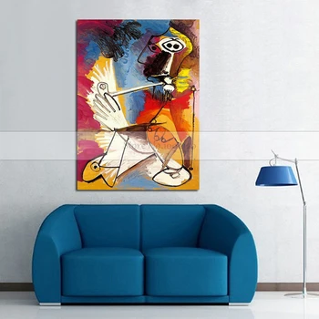 Pop Rankų darbo Picasso stiliaus tapybos modulinės drobė meno, šiuolaikinio abstraktaus sienos nuotraukas kambarį Viešbutyje dekoras