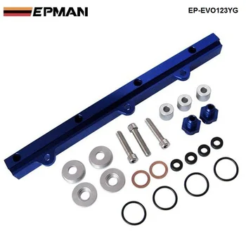 Aliuminio Ruošiniai Viršuje Pašarų Įpurškimo Kuro Geležinkelių Turbo Kit Mėlyna Aukštos Kokybės Mitsubishi EVO123 EP-Evo123YG