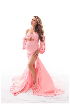 Naujas Shoulderless Motinystės Suknelės Už Nuotrauką Šaudyti Seksualus Maxi Motinystės Suknelė Ilgai Nėščiųjų Fotografijos Prop Nėštumo Suknelė