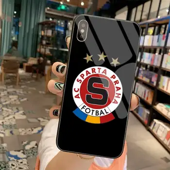 Sparta Praha Futbolo Logotipą, Telefono dėklas, Padengti Grūdinto Stiklo iPhone 11 Pro XR XS MAX 8 X 7 6S 6 Plus SE 2020 atveju