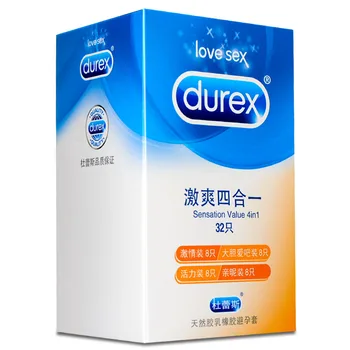 Durex Prezervatyvų Sumaišyti su 4 tipų Vyrų Varpos Gaidys Rankovės Ultra Plonas Prezervatyvai Pojūtis Vertė 4in1 Natūralaus Latekso Papildomų Tepalu Kondom