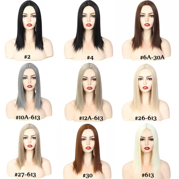 Aigemei Šilkiniai Tiesiai Sintetinių Plaukų Nematomas Bloko Pakeitimas Uždarymo 613 Hairpiece Viršų Mažiau Plaukų Moterims