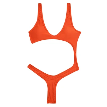 BANDEA 2019 vientisi maudymosi Kostiumėliai Moterims, Kietas Seksualus maudymosi kostiumėlį Aukštos Sumažinti Monokini Tuščiaviduriai Iš Biquini Maudymosi Kostiumas XL 8 Spalvos