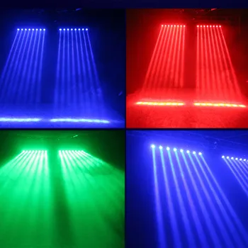 LED aštuonių akių šviesos lazerio šviesa sukasi nuskaitymo spalvinga šviesos ruože skaidrios juostelės dj disco šalies šalies scenos apšvietimas