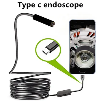 Tipas-C Endoskopą USB Tikrinimo Borescope Kamera Lankstus Vamzdis Automobilių 480P Dvigubo Objektyvo Tikrinti Remontas, skirta 