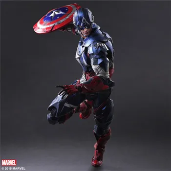 Žaisti Menų 27cm Marvel Keršytojas Kapitonas Amerika pilietinio Karo Super Herojus PVC Veiksmų Skaičius, Žaislai