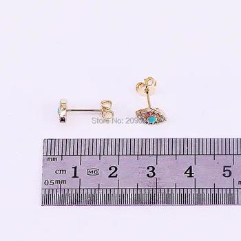 12Pairs Paprastos konstrukcijos bižuterijos mikro nutiesti cz akmenys akių smeigės auskarai, skirta mergina, moteris dovaną